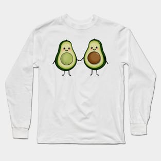 Cute avocado couple Pregnant avocado Long Sleeve T-Shirt